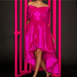 Pink off the shoulder bow dress